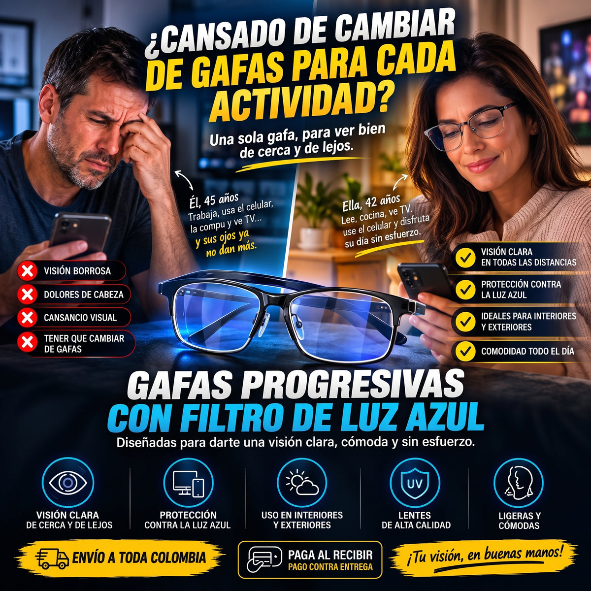 GAFAS SMART DE ÚTILMA GENERACIÓN PARA TODO MOMENTO -[COMPRA 1 Y LLÉVATE 2 + 1 ESTUCHE GRATIS Y PAÑO DE LIMPIEZA GRATIS] - 50% OFF